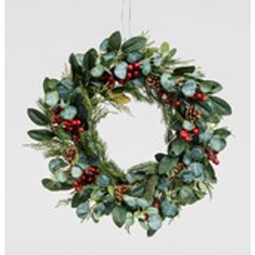 66cm Berry/Cone Wreath