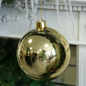 Gold Shiny Shatterproof Bauble (x1) (25cm)