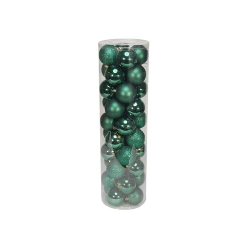 Green 8cm Plastic Ball in box (matt,shiny,glitter) x 48