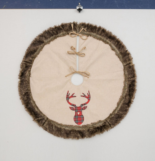 99cm Hessian Reindeer Tree Skirt