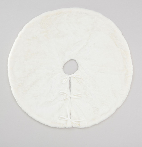 90cm Faux Fur Tree Skirt Cream