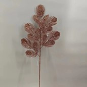 66Cm Glitter Peacock Leaf - Rose Gold
