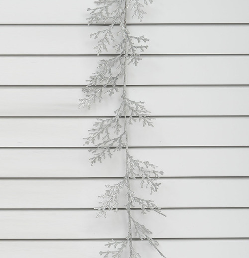 152cm Glitter Twig Garland Silver