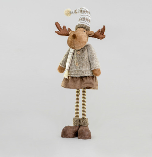 95cm Plush Stretch Leg Moose Brown
