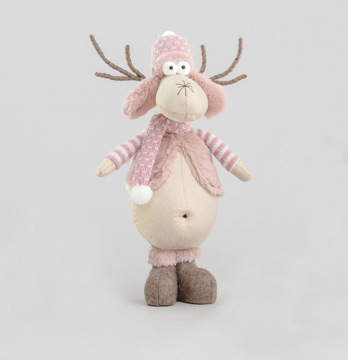 45cm Standing Moose Pink