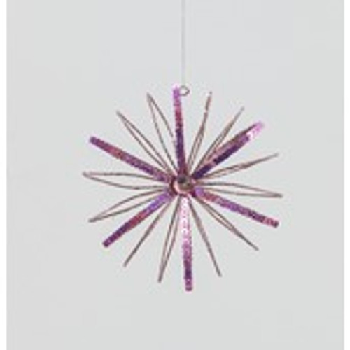 17cm Metal Snowflake Hanger Pink