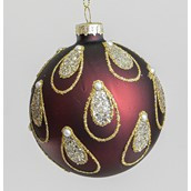 80mm Peacock Pattern Ball Burgund