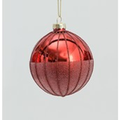 80mm Glass Frost/Satin Ball Red