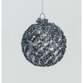80mm Glass Sequin Ball Midnight
