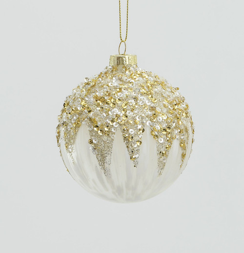 80mm Glass Sequin Top Ball Champag