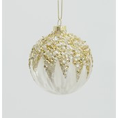 80mm Glass Sequin Top Ball Champag