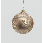 80mm Glass Snowflake Ball Champagn