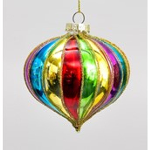 8cm Glass Onion Decoration Multi