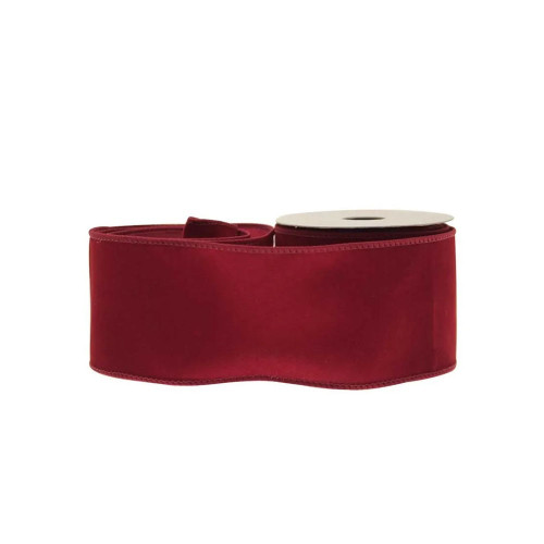 63mm x 10yds Burgundy Velvet Ribbon (6/72)