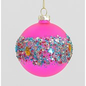 8cm Glass Ball Dec. Pink/Blue