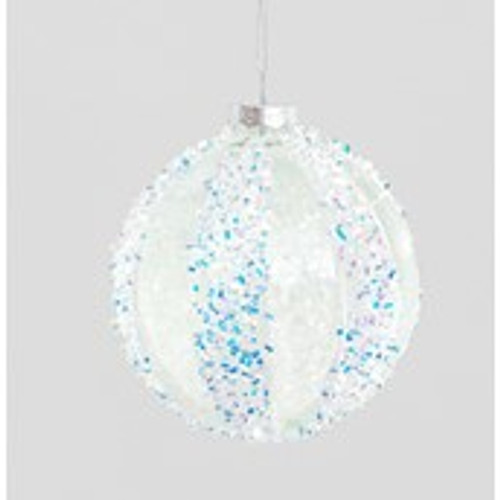 10cm Glass Ball Glitter Dec. Irid