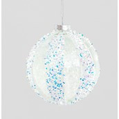 10cm Glass Ball Glitter Dec. Irid