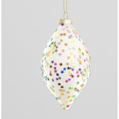 14cm Glass Iridescent Star Drop