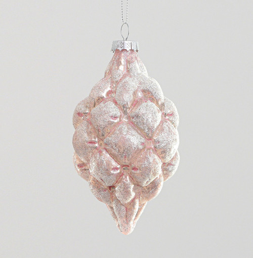 14cm Glass Texture Teardrop Pink