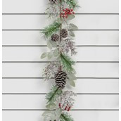 6ft Frosted Cone/Berry Garland