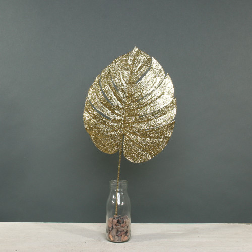 Glitter Monstera leaf Med Gold