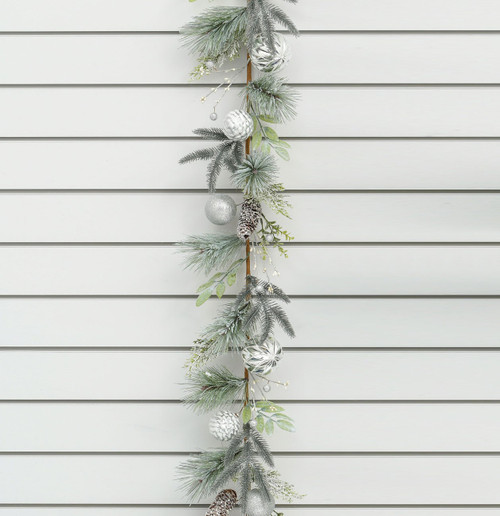 180cm Frost Leaf/Ball Grlnd Silve