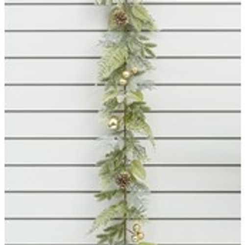 180cm Frosted Pine/Gold Ball Grlnd