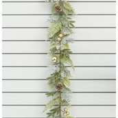 180cm Frosted Pine/Gold Ball Grlnd