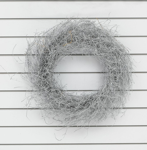 60cm Twig Wreath Silver