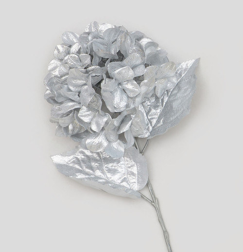 68cm Glitter Hydrangea Silver