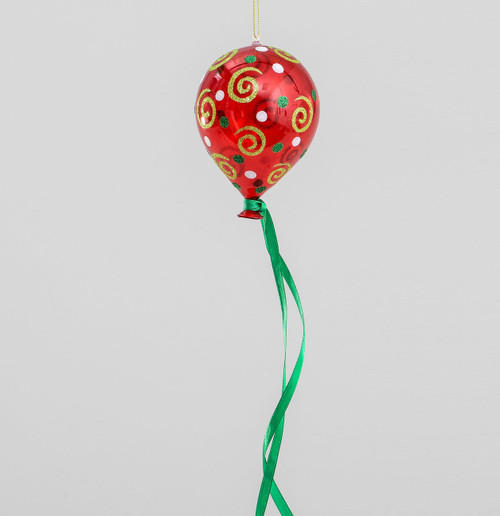 12cm Glass Balloon Pattern Dec.