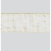 2.5"x10Y Box Check Ribbon Champagn