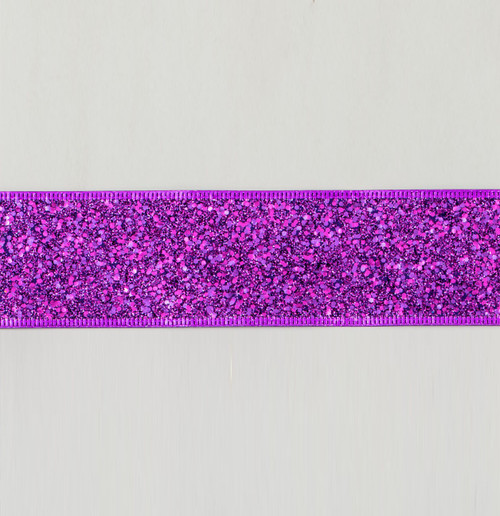 2.5"x10Y Glitter Ribbon Purple