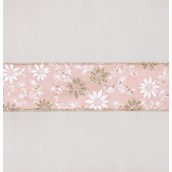 2.5"x10Y Floral Ribbon Rose Gold