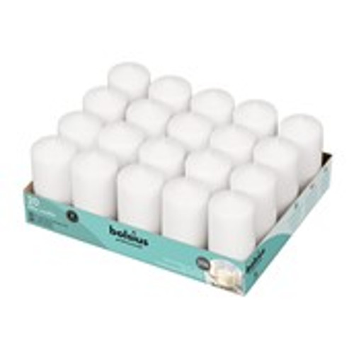 Bolsius Professional Pillar Candles 100/48mm Tray 20 - White