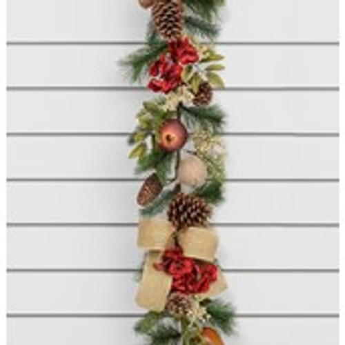 6ft Hydrangea Fruit/Cone Garland