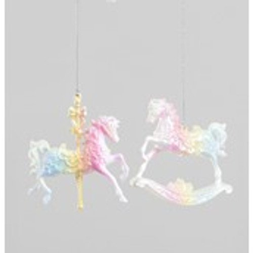 13cm Horse Decoration 2Ass Irid.