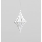 12cm Glitter Finial Decoration Wht