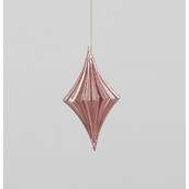 12cm Glitter Finial Decoration Ros