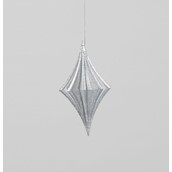 12cm Glitter Finial Decoration Sil