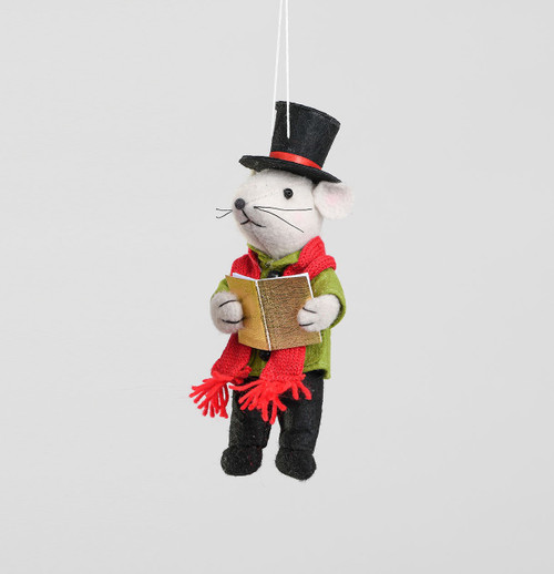 19cm Fabric Mouse w/Book Decoratio