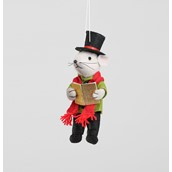19cm Fabric Mouse w/Book Decoratio