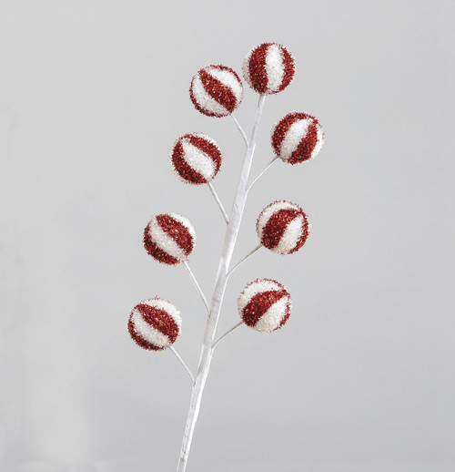 60cm Ball Tree Decoration Red/Whit