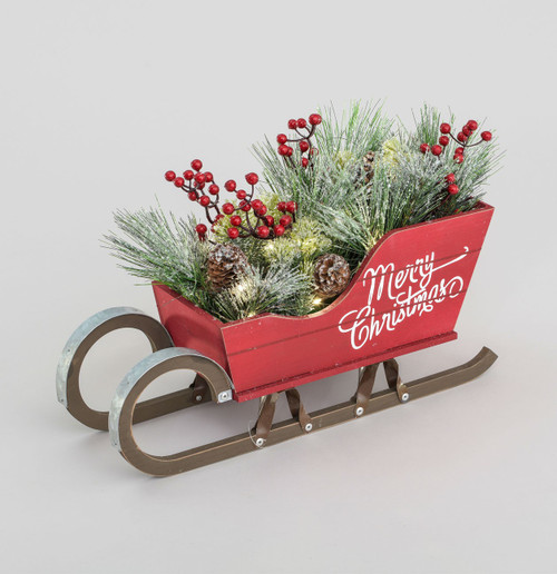 50cm Sleigh/Berry/Cone Orn. LED