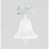 10cm Glitter Bell Dec. White/Silve