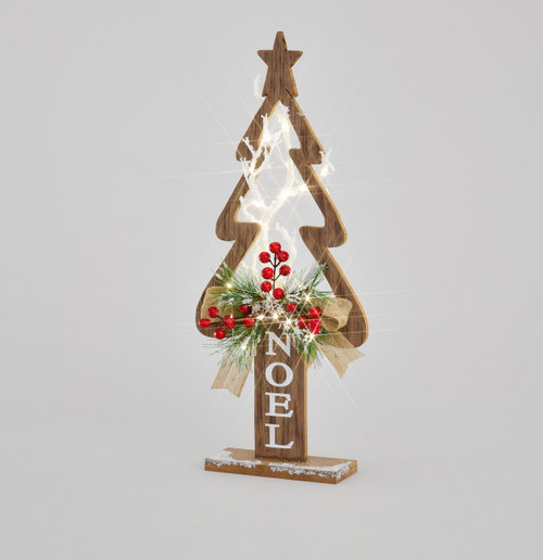 56cm Wood Tree Orn. w/Cone/Berry