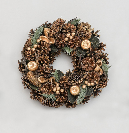 30cm Apple/Cone Wreath Copper