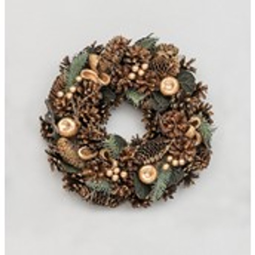 30cm Apple/Cone Wreath Copper