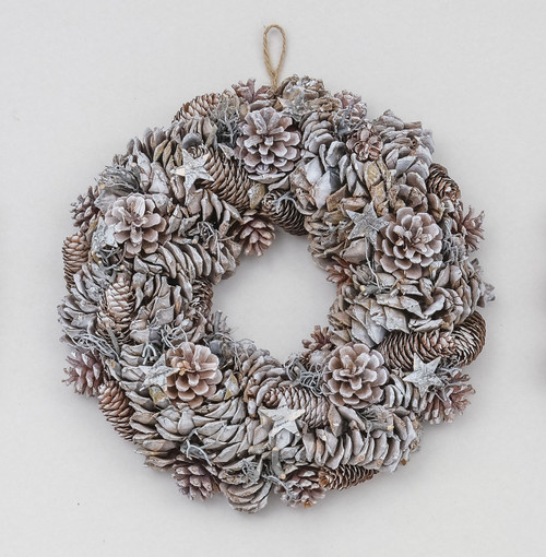 38cm Frost Cone/Star Wreath