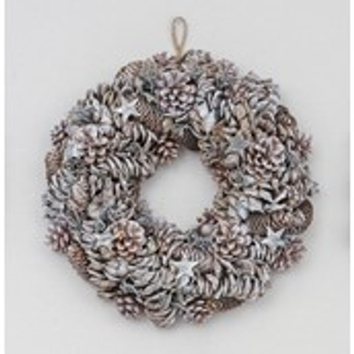 38cm Frost Cone/Star Wreath